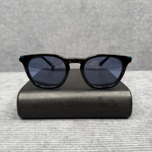 Redele Los Angeles LAX to JFK 01 Sunglasses Black Blue Lens Hand Made in Italy